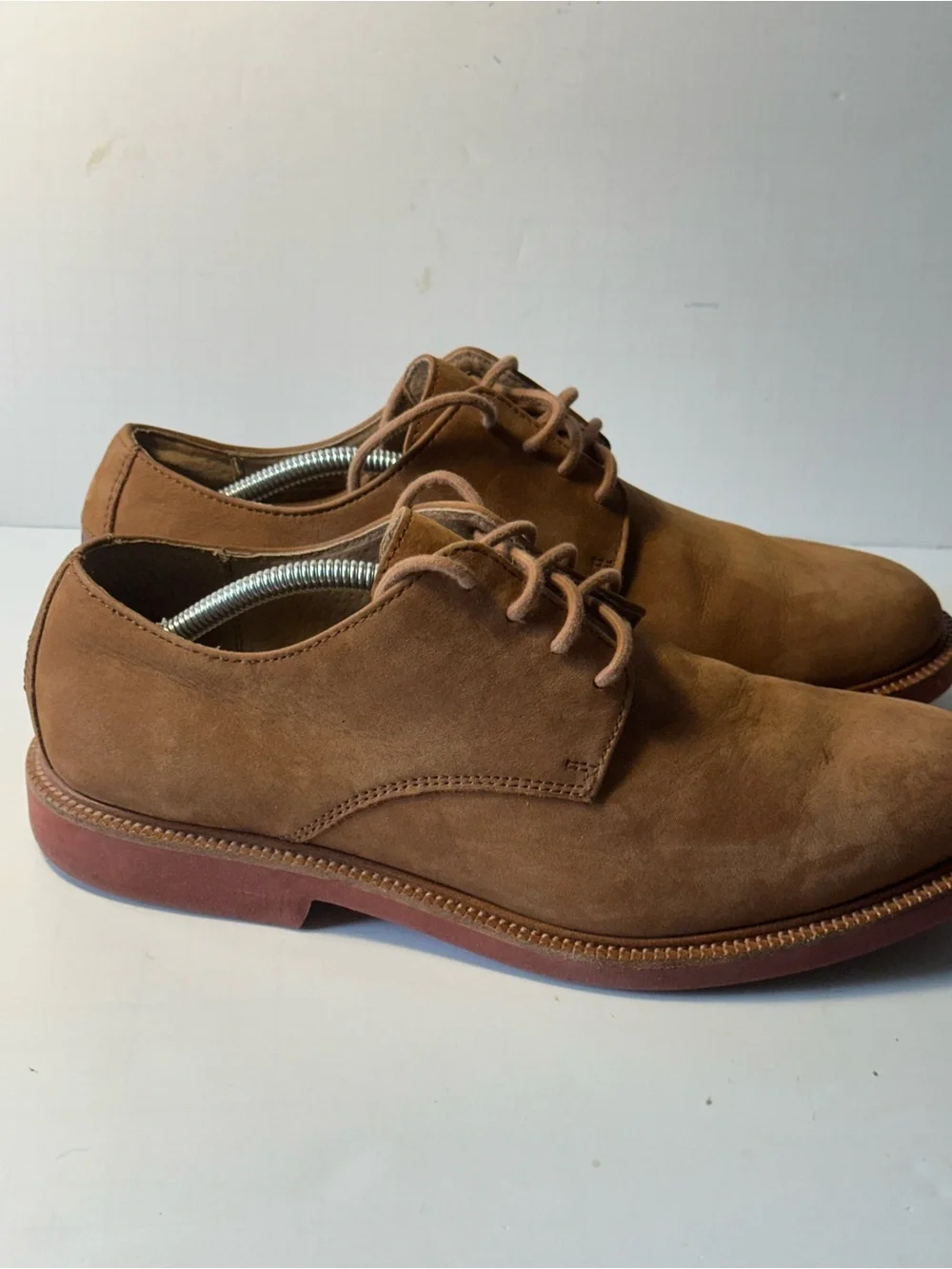 Polo Ralph Lauren Torrington Nubuck Derby Oxfords Taupe Brown Leather Shoes 9.5D